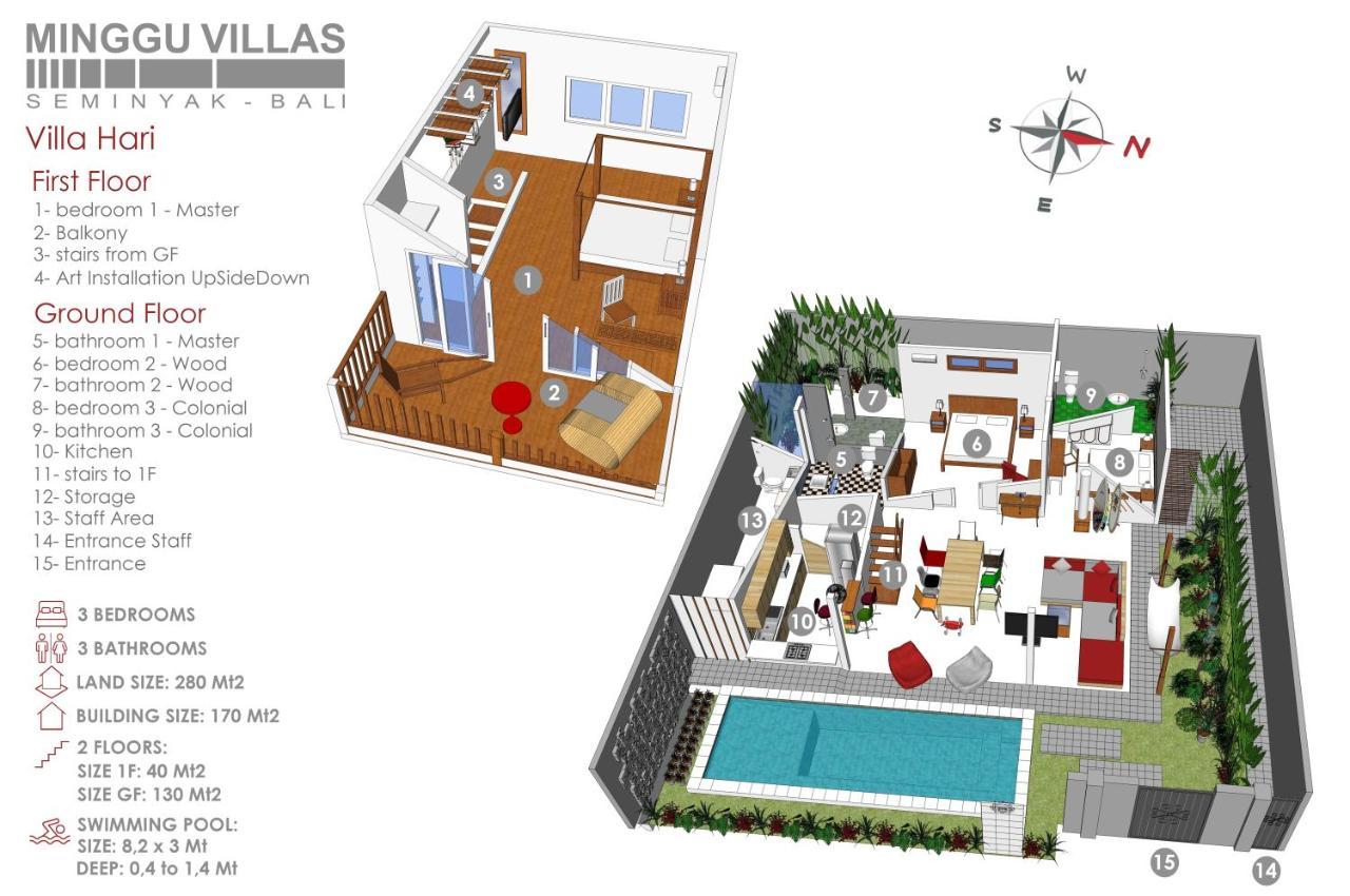 3Br Villa Hari - Minggu Villas Seminyak Dış mekan fotoğraf